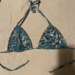 🎉Metallic Leopard Bikini Top medium